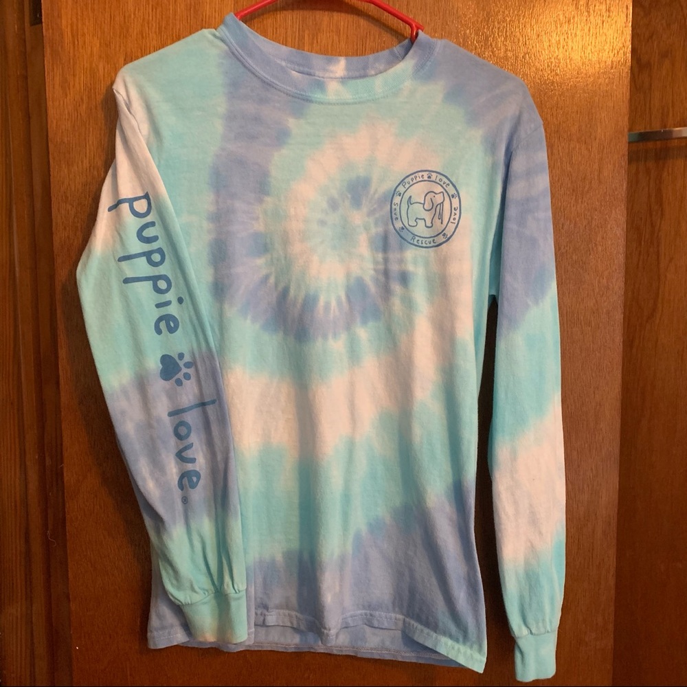Puppie Love Wildflower Tie Dye Long Sleeve Tee